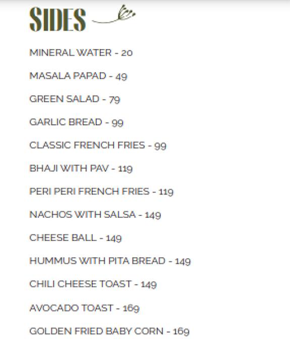 Menu at KOI all day cafe, Udaipur