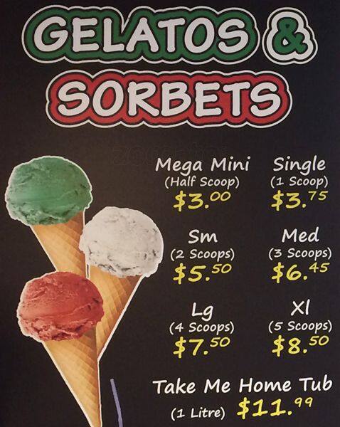 Lickadee Split Ice Cream Shoppe menu