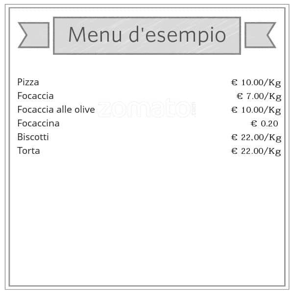Menu di Panificio Sbaraini 