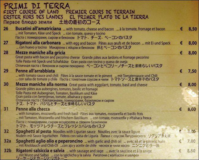 Menu di Barbablù 