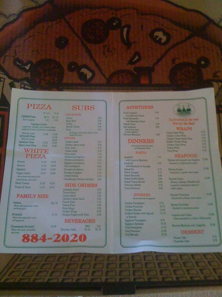 Tony's Pizzeria & Restaurant Menu Urbanspoon/Zomato