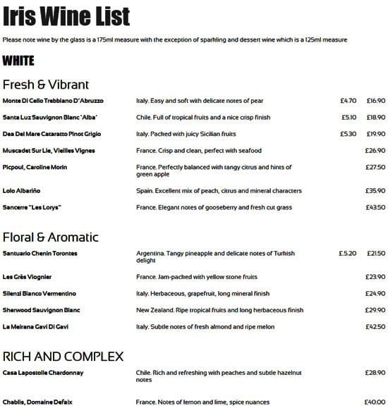 Iris Menu, Menu for Iris, New Town, Edinburgh - Zomato UK