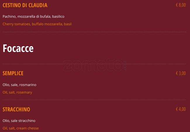 Menu di Buone Maniere 
