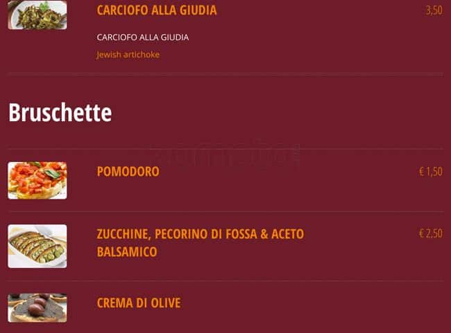 Menu di Buone Maniere 