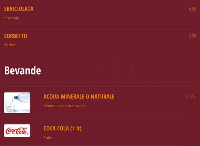 Menu di Buone Maniere 