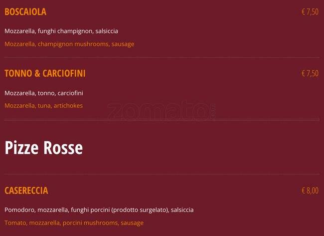 Menu di Buone Maniere 