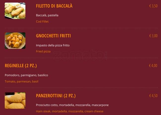 Menu di Buone Maniere 