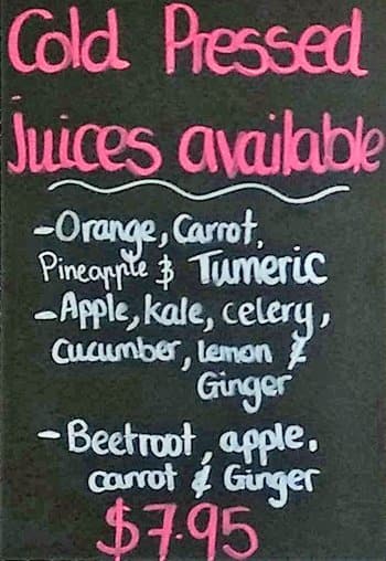 Sublime Cafe & Caterers Richmond menu