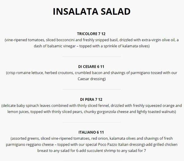 Pocopazzo stittsville-Hazeldean rd menu