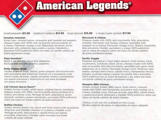 Domino's Menu, Menu for Domino's, Louisville, Denver - Urbanspoon/Zomato