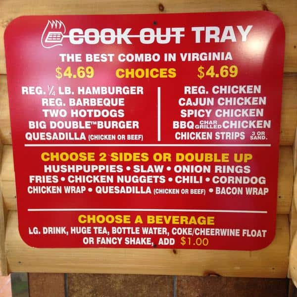 Cook-Out Menu, Menu for Cook-Out, Gastonia, Charlotte ...
