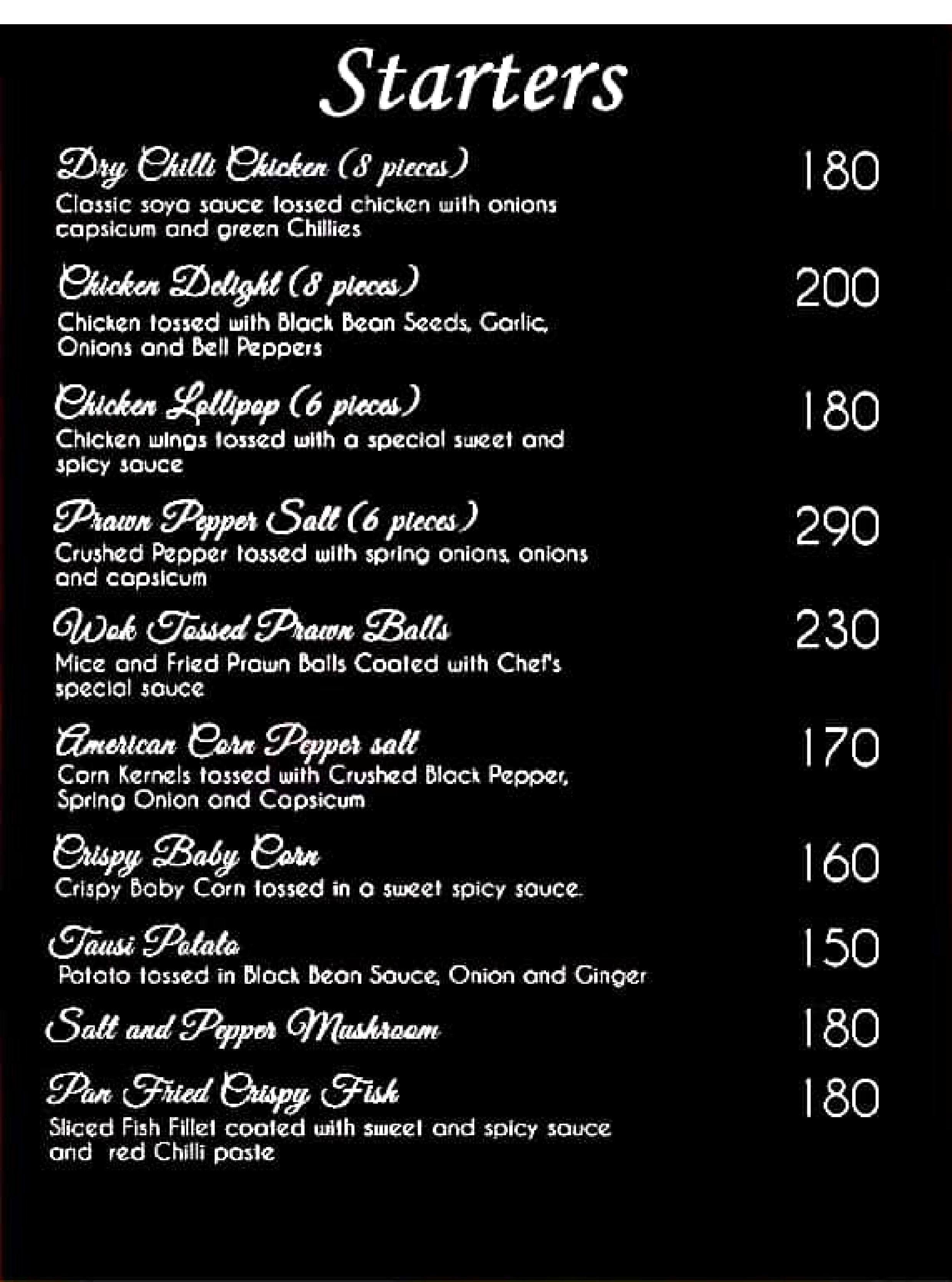 Shanghai Kitchen Menu Menu For Shanghai Kitchen New Town Kolkata