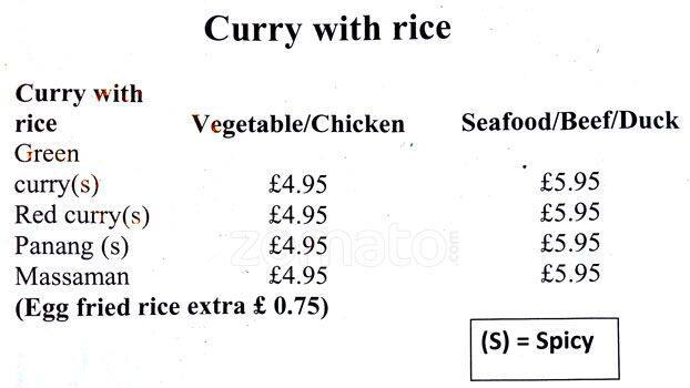 Thai House Menu Menu For Thai House Westminster London
