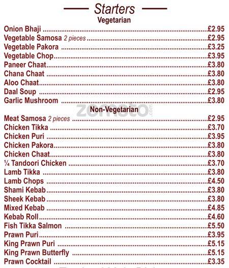 The Curry Cottage Menu Menu For The Curry Cottage Beckenham