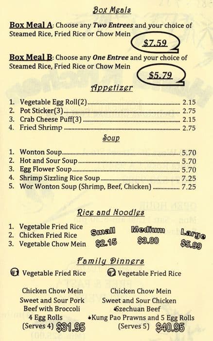 Carta de Huna Kitchen