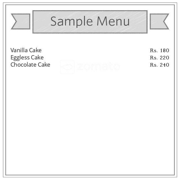 Menu at Cake Jamshedpur