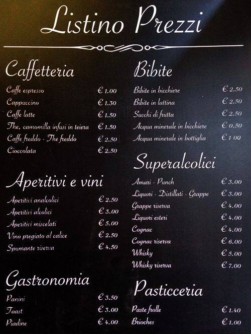 Menu di Caffè Bahía 