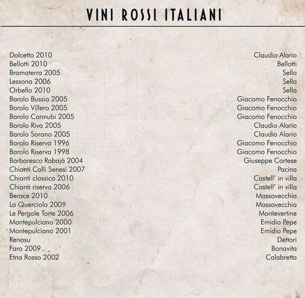 Menu de Remigio Enoteca