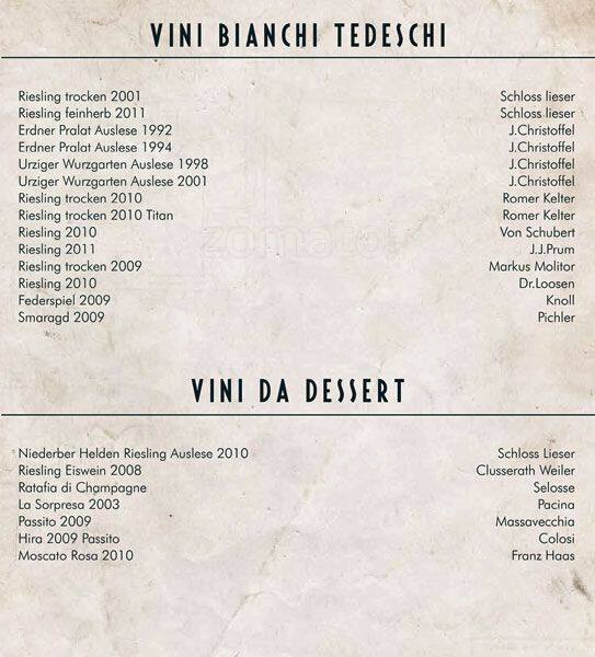 Menu de Remigio Enoteca