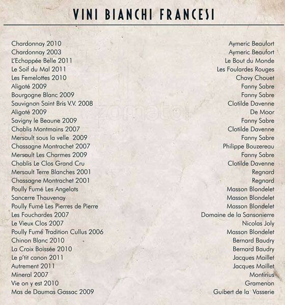 Menu de Remigio Enoteca