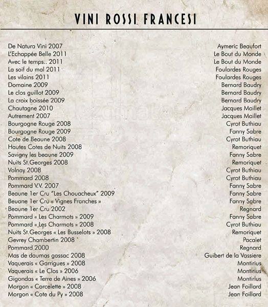 Menu de Remigio Enoteca