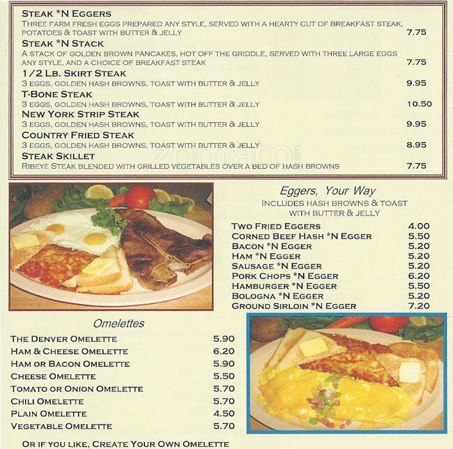 Menu at Steak'n Egger Inc steakhouse, Cicero, W Roosevelt Rd