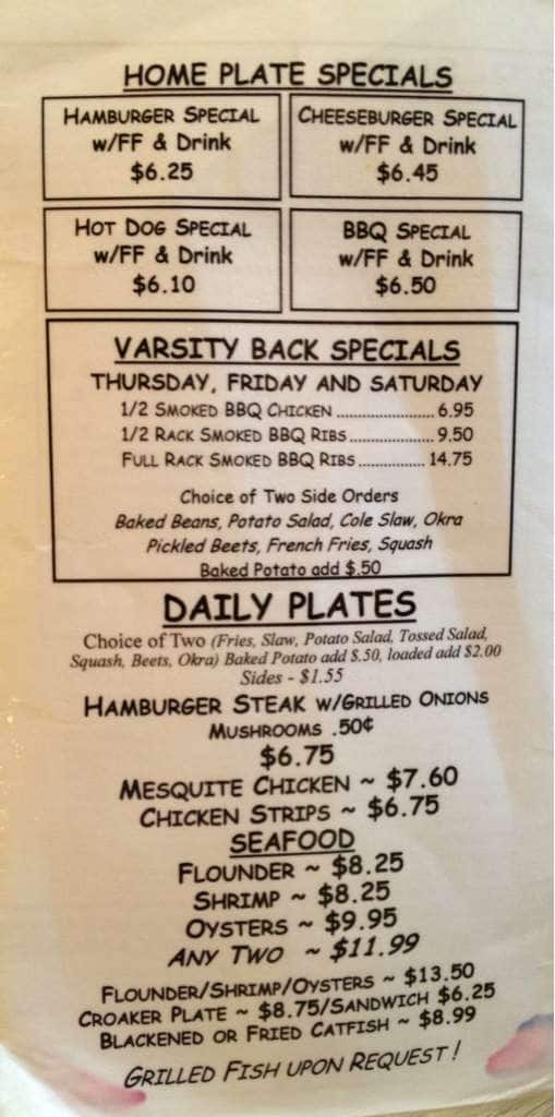 Menu at Field House BBQ, Kannapolis