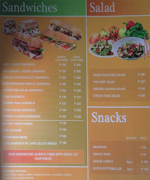 Sandwich Queen Menu, Menu for Sandwich Queen, Tipolo, Mandaue City