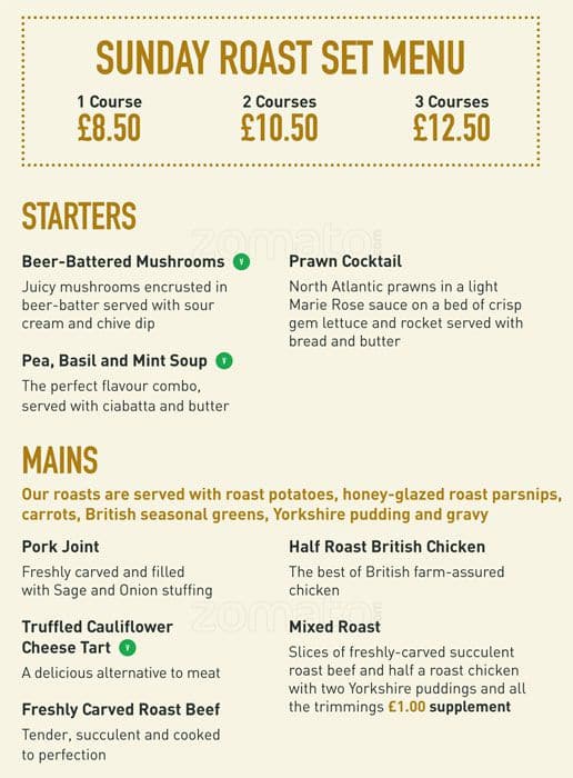 Menu at The Harrow pub & bar, Hornchurch, 130 Hornchurch Rd