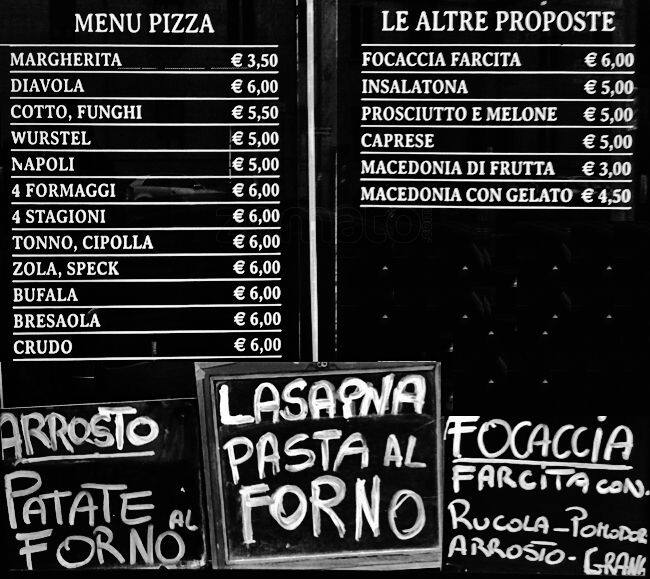 Menu di Pizzeria Bistrot Con'sole 