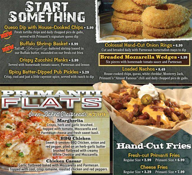 Primanti Bros. Menu, Menu for Primanti Bros., York, Lancaster