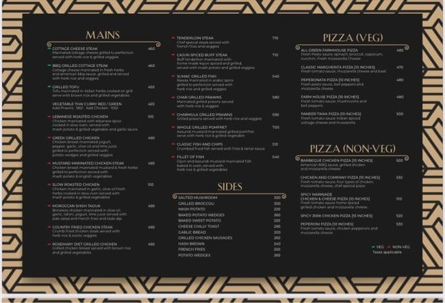 Black olive outlet menu