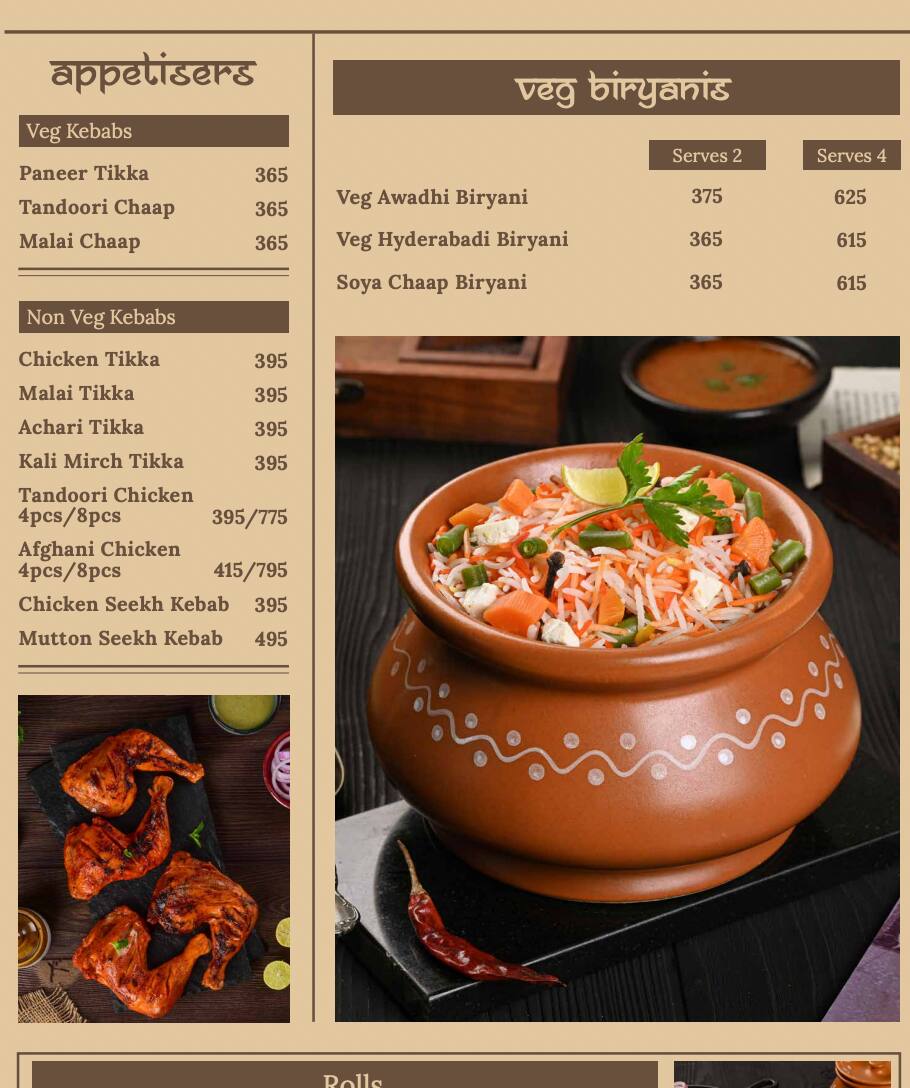 Menu Of Zimma Biryani Hajipur Noida