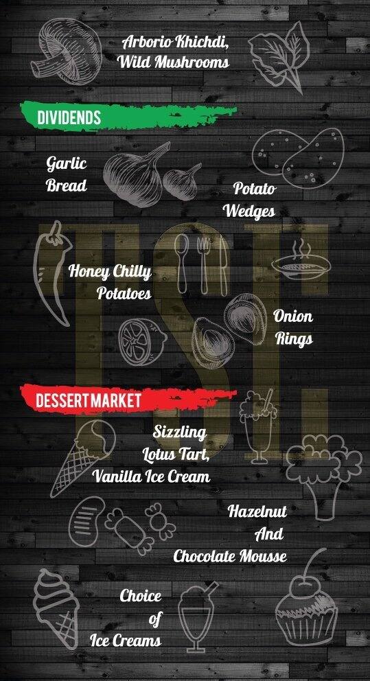 Menu at Stock Exchange Bar, Dubai