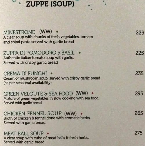 28 Capri Italy menu