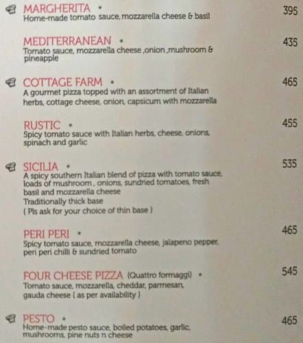 28 Capri Italy menu