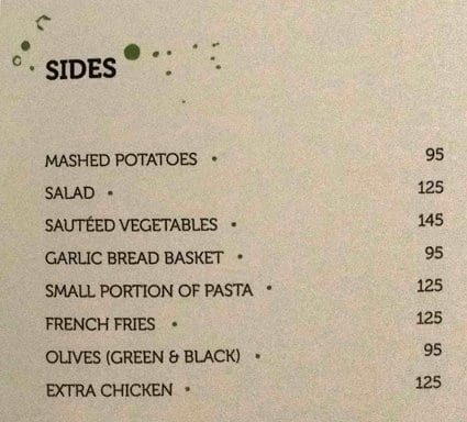 28 Capri Italy menu