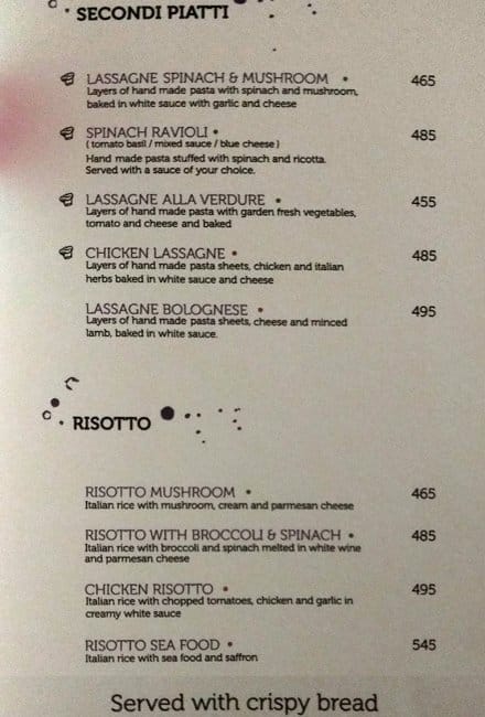 28 Capri Italy menu