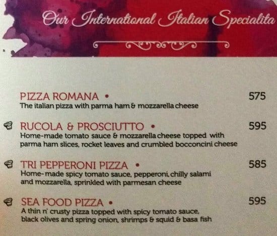 28 Capri Italy menu