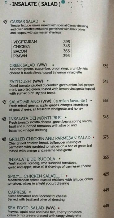 28 Capri Italy menu