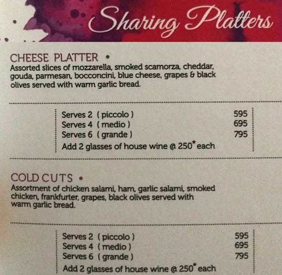 28 Capri Italy menu