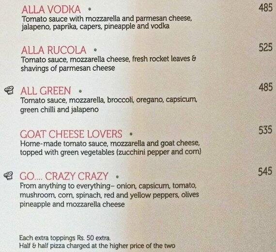 28 Capri Italy menu
