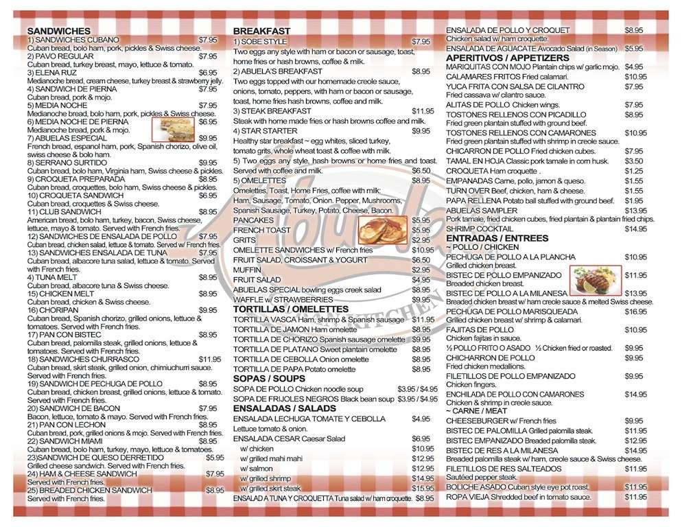 Abuela S Cuban Kitchen Menu Menu For Abuela S Cuban Kitchen