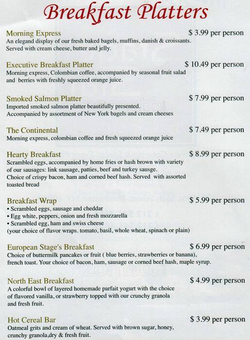 Stage Star Deli Menu, Menu for Stage Star Deli, Midtown, New York City