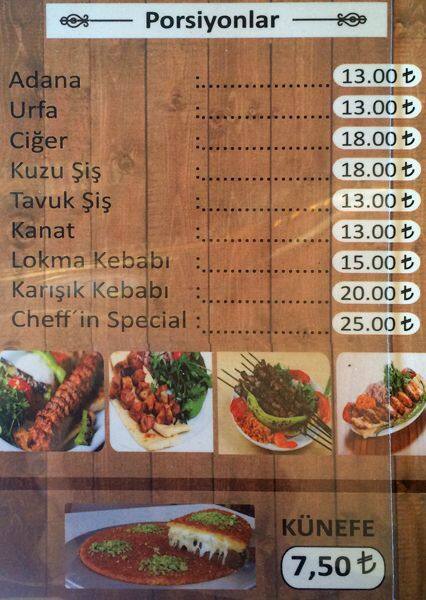 Keyif Cafe menu