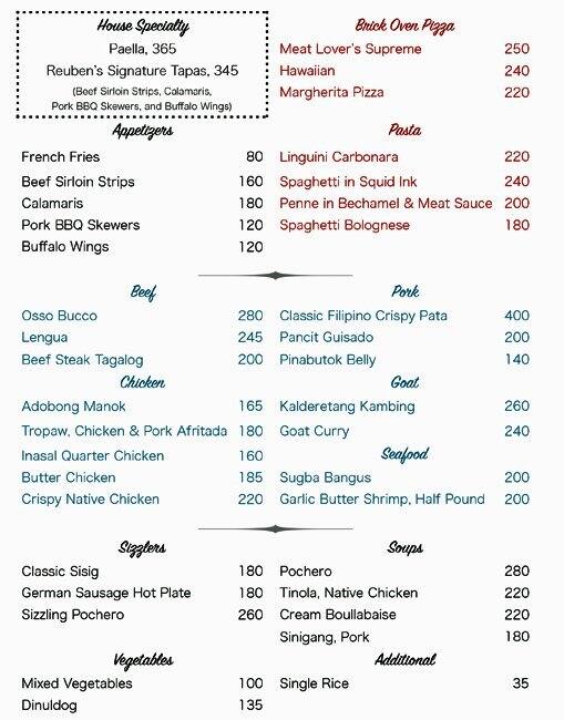 Faro Menu, Menu for Faro, Liloan, Cebu Zomato Philippines