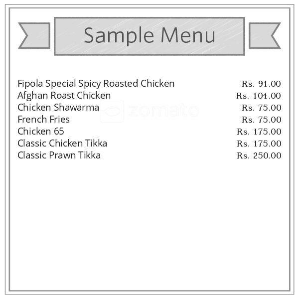 Menu at Grill House by Fipola, Chennai, 5/63