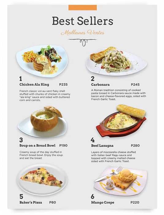 Menu at The French Baker, Pasay, S Maison Mall of Asia