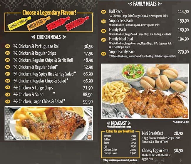 Barcelos Menu Menu For Barcelos Observatory Cape Town