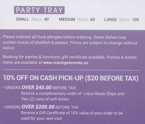 Cravings Asian Cuisine menu